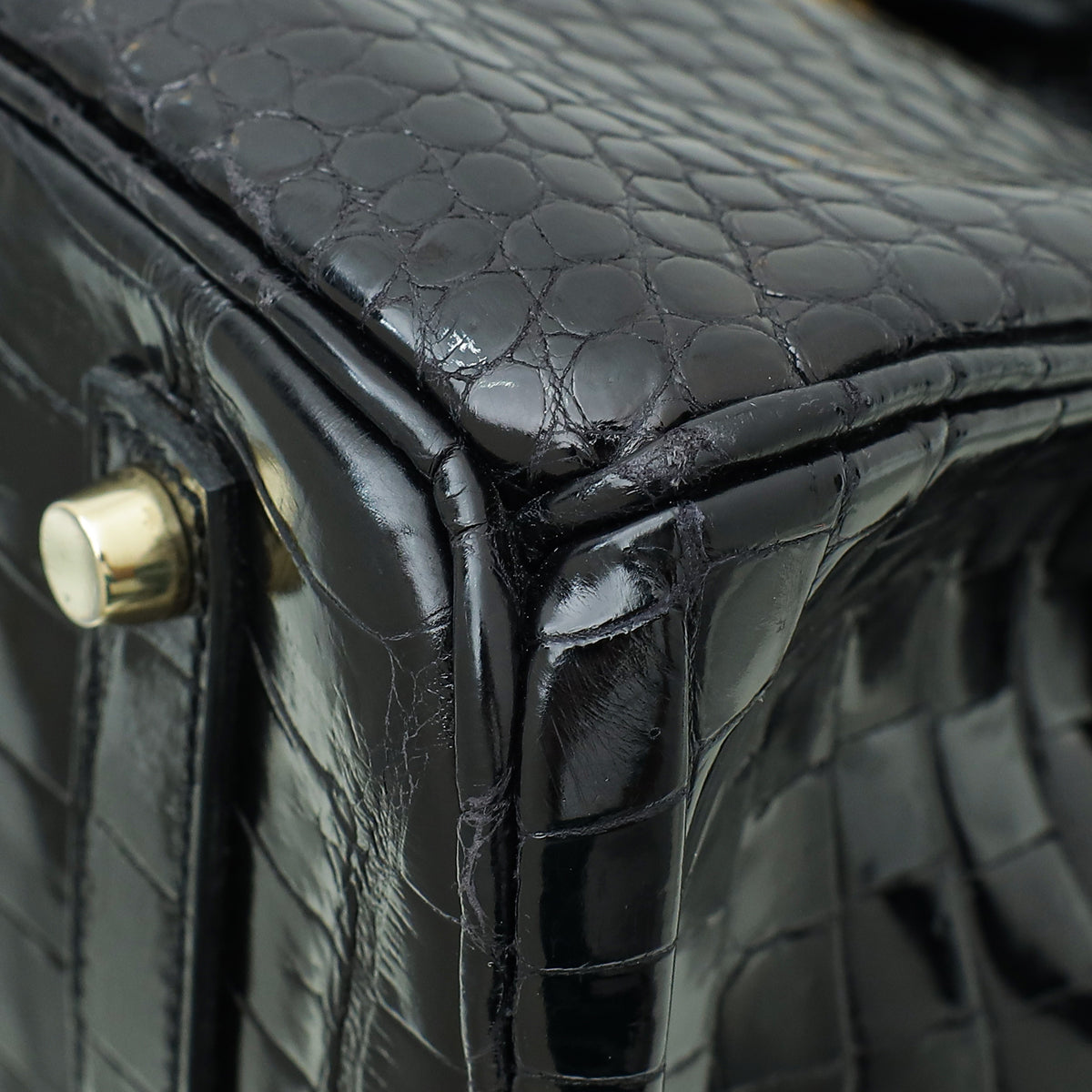 HMS Noir Crocodile Porosus Birkin 35 Bag