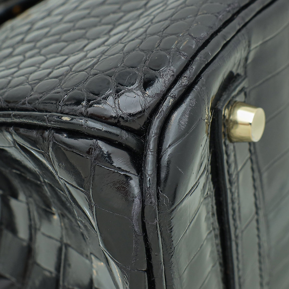 HMS Noir Crocodile Porosus Birkin 35 Bag