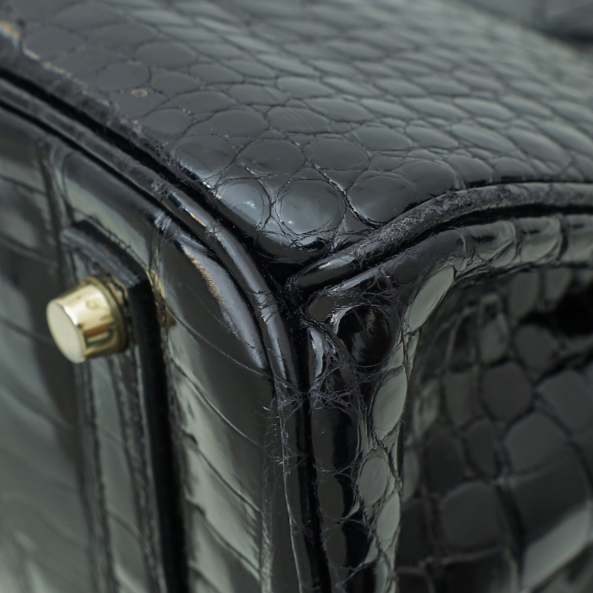 HMS Noir Crocodile Porosus Birkin 35 Bag
