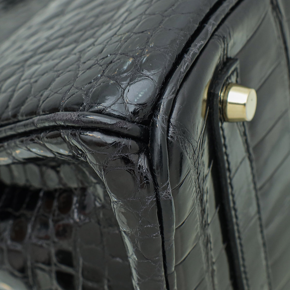 HMS Noir Crocodile Porosus Birkin 35 Bag