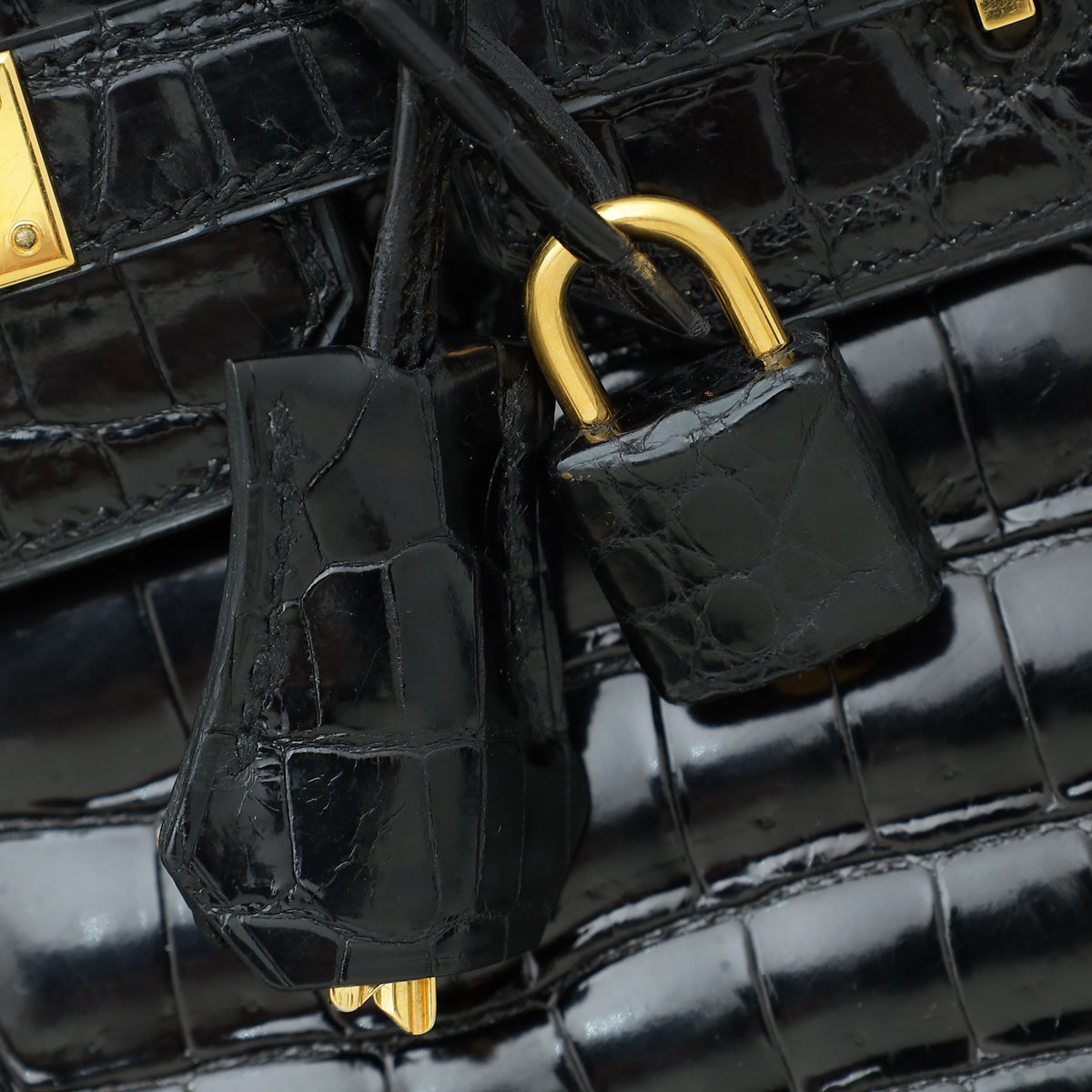 HMS Noir Crocodile Porosus Birkin 35 Bag