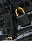 HMS Noir Crocodile Porosus Birkin 35 Bag
