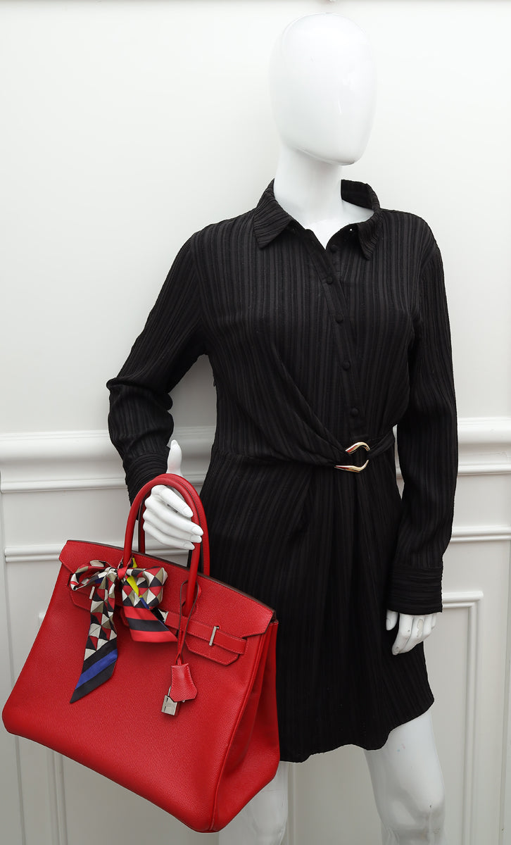 HMS Rouge Casaque Birkin 35 Bag W/ Twilly