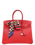 HMS Rouge Casaque Birkin 35 Bag W/ Twilly