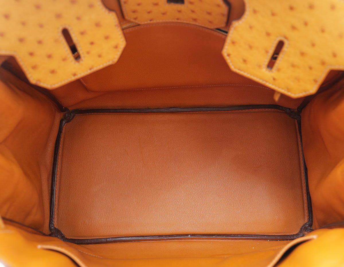 HMS Tabac Camel Ostrich Birkin 35 Bag