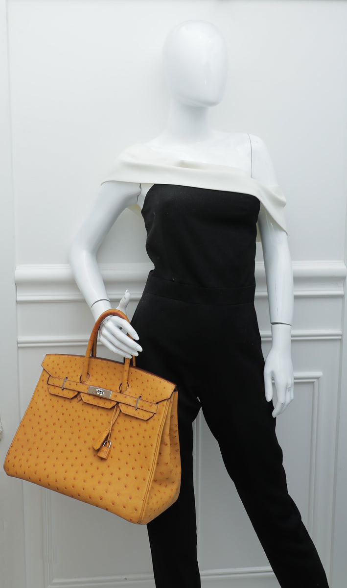 HMS Tabac Camel Ostrich Birkin 35 Bag