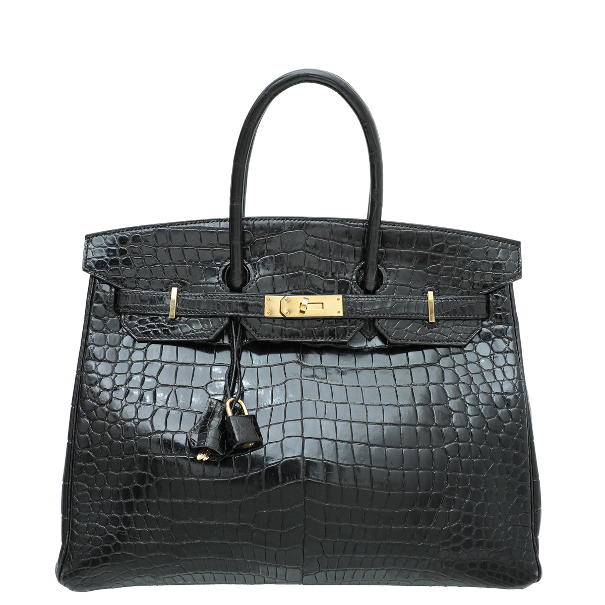 HMS Noir Crocodile Porosus Birkin 35 Bag