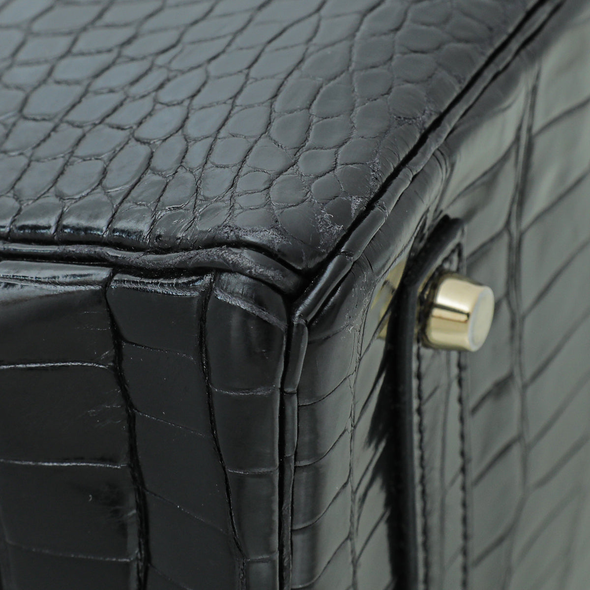 HMS Noir Crocodile Porosus Birkin 35 Bag