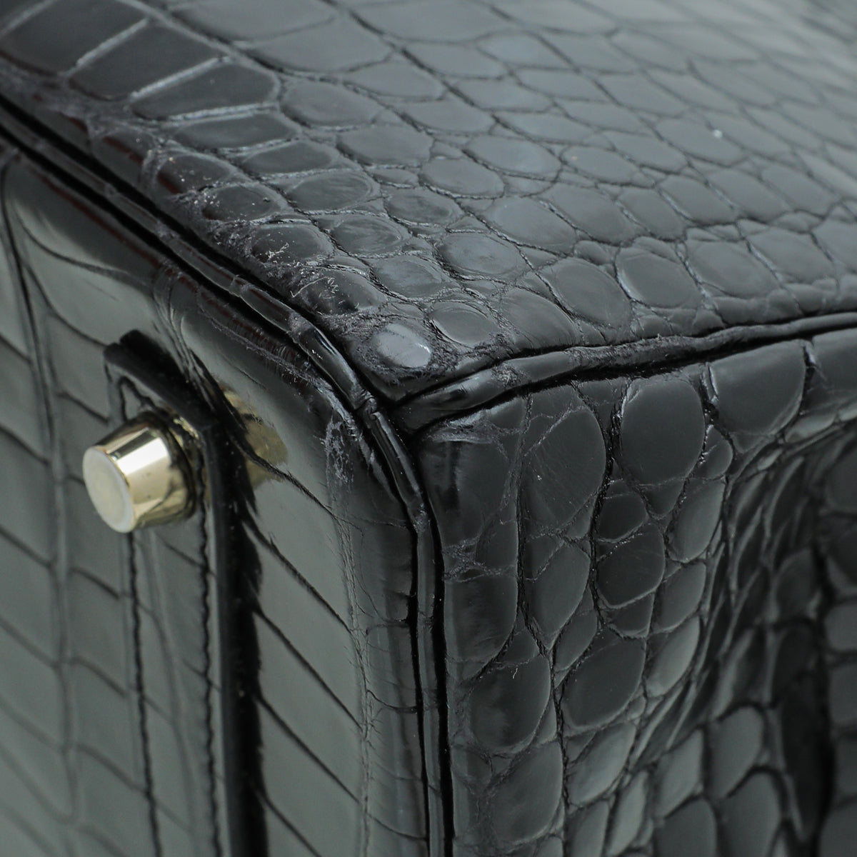 HMS Noir Crocodile Porosus Birkin 35 Bag