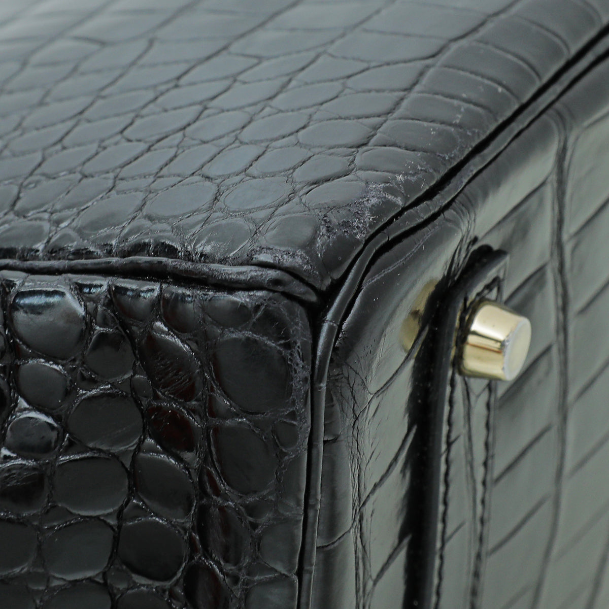 HMS Noir Crocodile Porosus Birkin 35 Bag