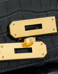 HMS Noir Crocodile Porosus Birkin 35 Bag