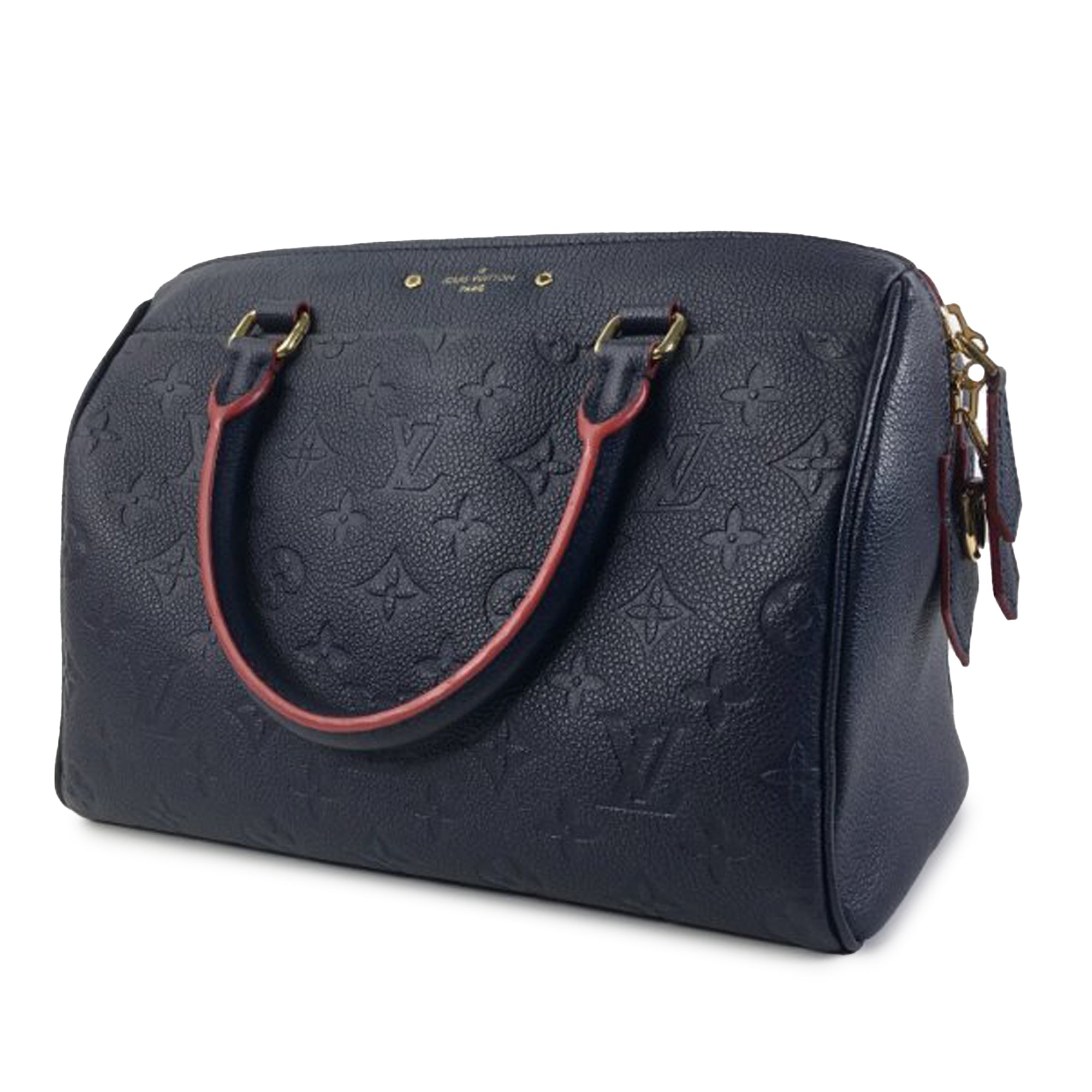Blue LV Monogram Empreinte Speedy Bandouliere 25 Satchel