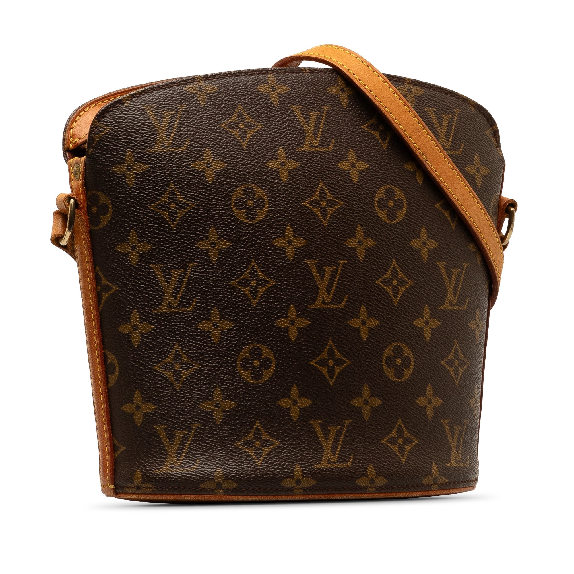 Brown LV Monogram Drouot Crossbody Bag