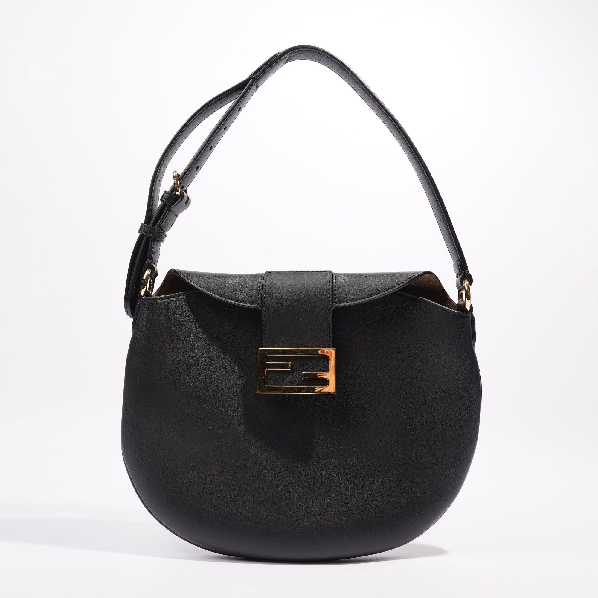 FNDI Croissant Bag Black / Brown Leather