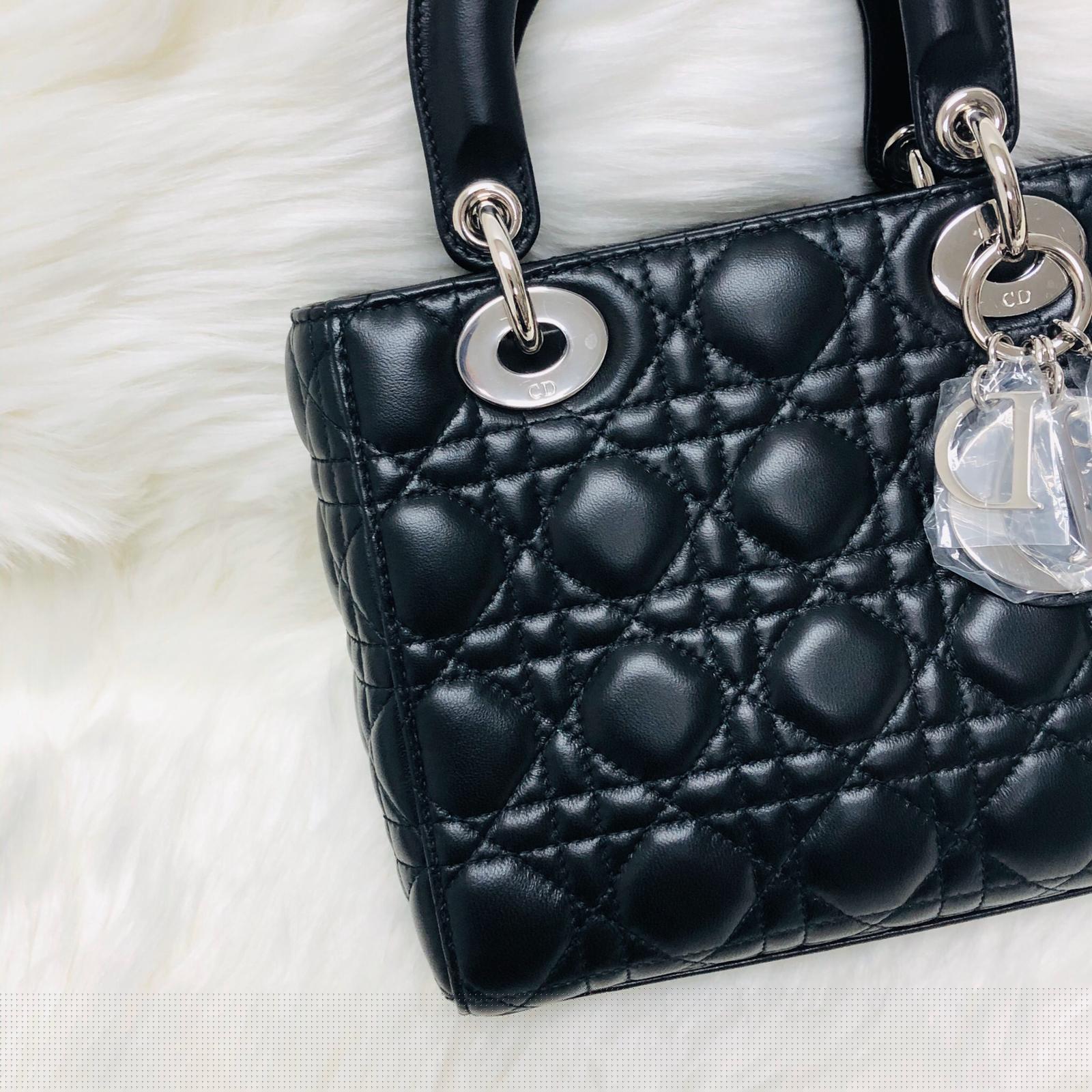 Cannage Lambskin Lucky Badges My Lady D1OR Black