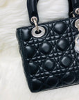 Cannage Lambskin Lucky Badges My Lady D1OR Black