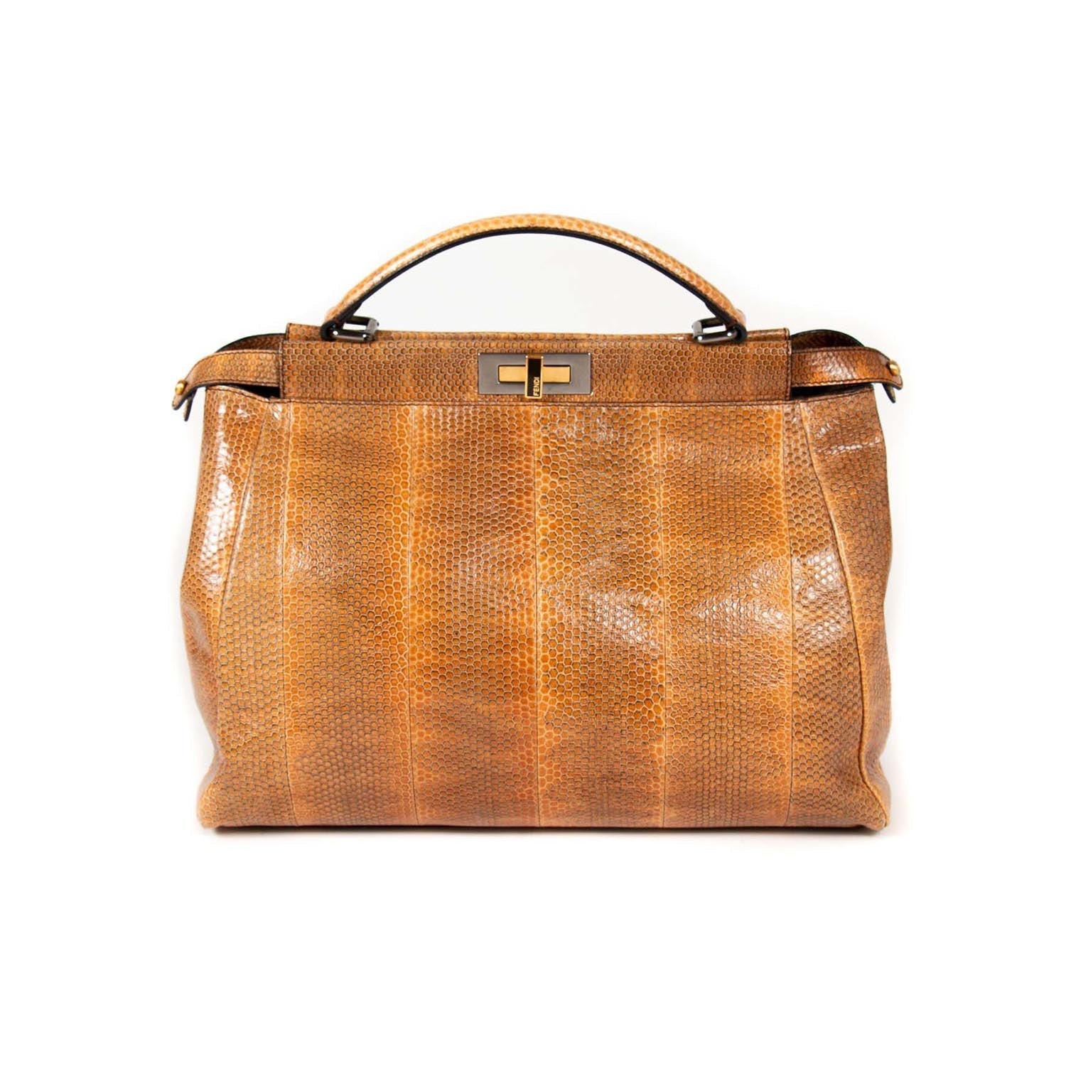 FNDI Large Python Peekaboo Bag
