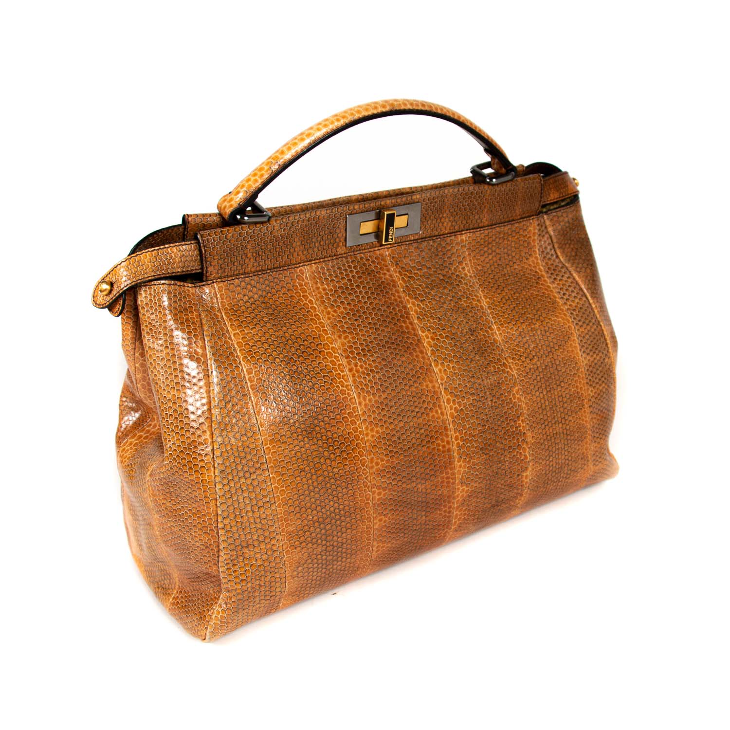 FNDI Large Python Peekaboo Bag