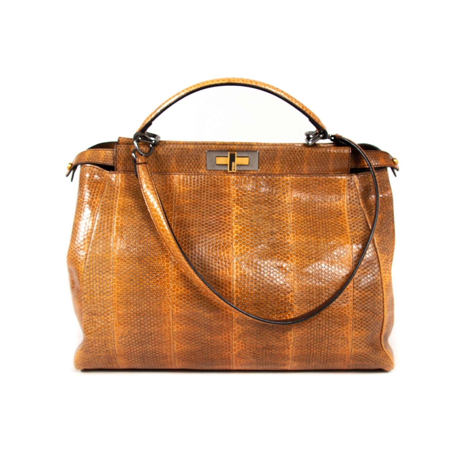 FNDI Large Python Peekaboo Bag