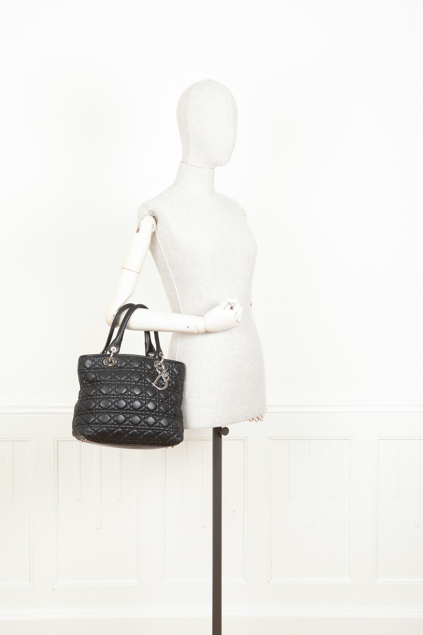 CHRISTIAN D1OR Bag Cannage Black