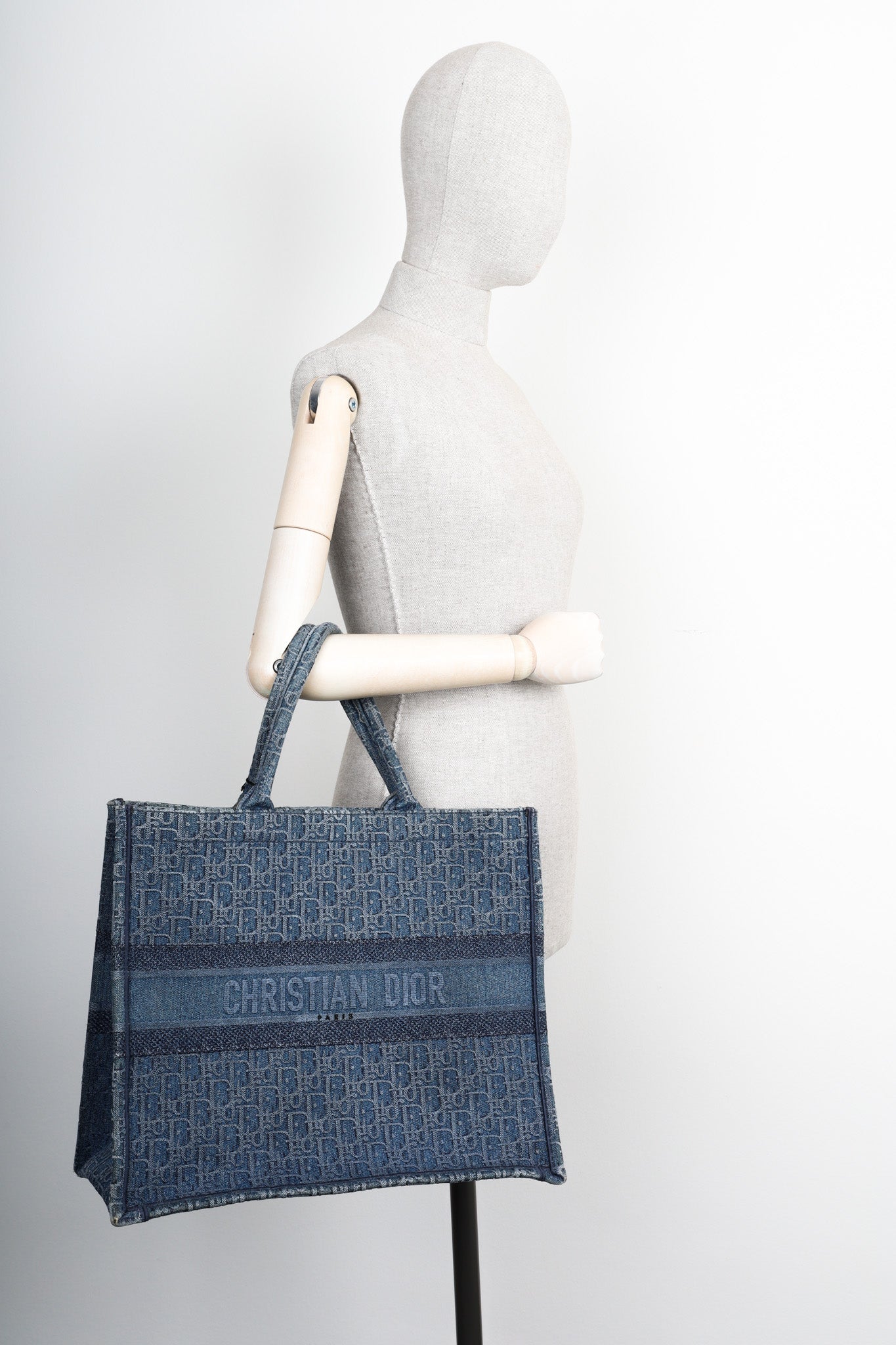 CHRISTIAN D1OR Book Tote Oblique Blue
