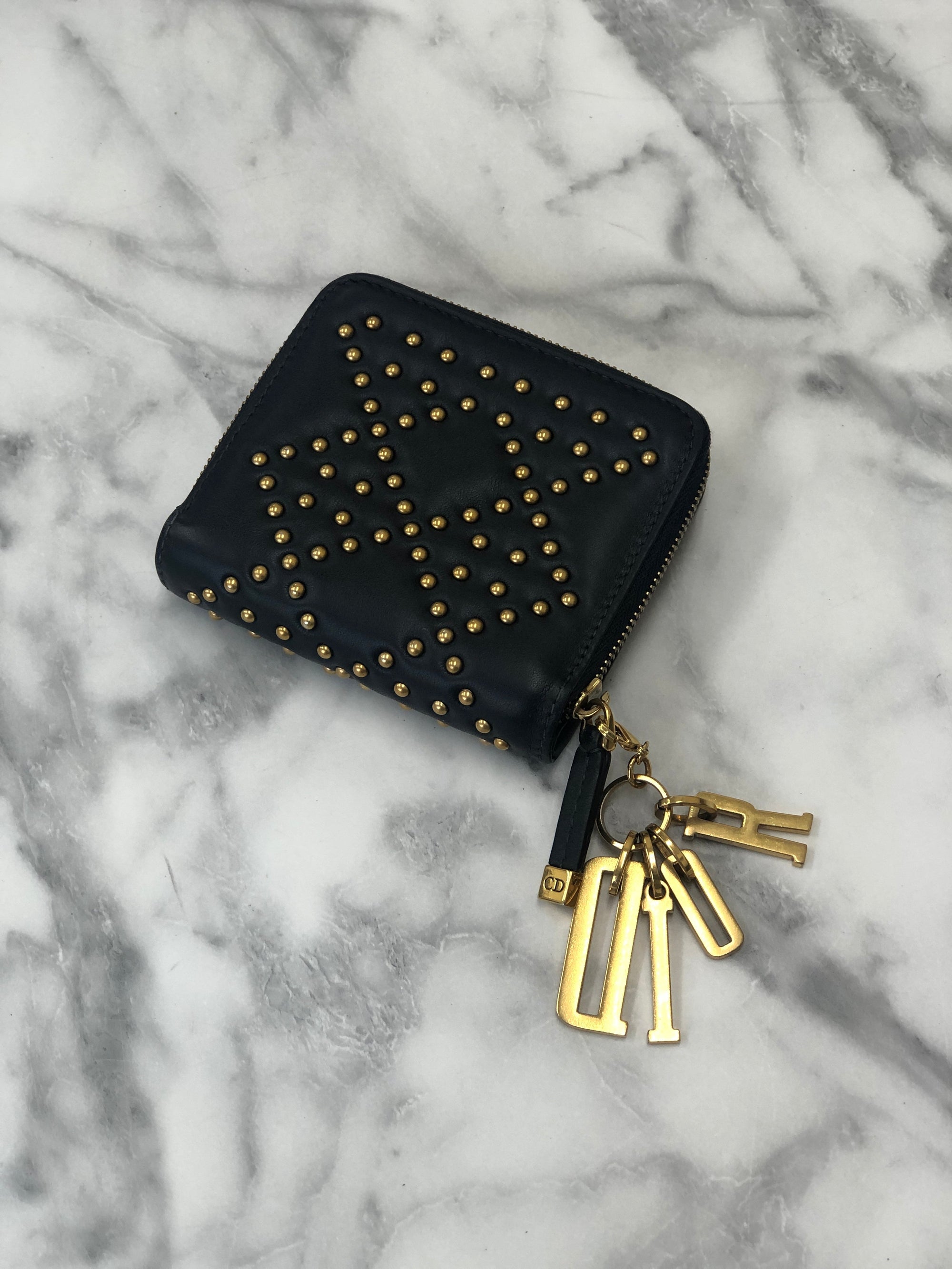 Christian D1OR Cannage Leather D1OR 33-MA0197 Compact wallet Nyvy 7m4p8z