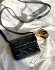 Christian D1OR Cannage Lady D1OR Patent leather Crossbody Small Shoulder bag Black 8xicb6
