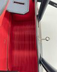 HMS Birkin 30 Casaque Rouge Sellier / Bleu Indigo / Rose Texas Epsom