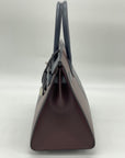 HMS Birkin 30 Casaque Rouge Sellier / Bleu Indigo / Rose Texas Epsom