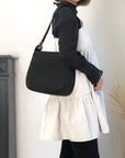 Christian D1OR Cannage Logo Charm Shoulder bag Black Vintage jbwgb7