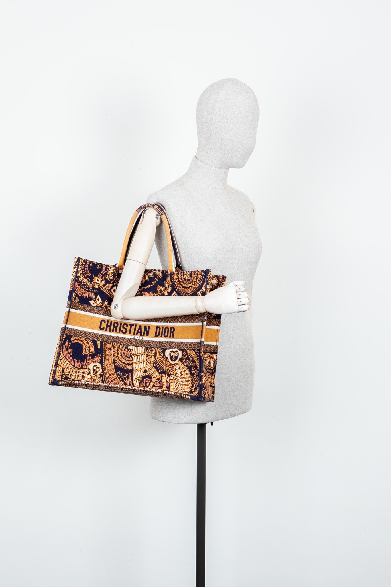 CHRISTIAN D1OR Animal Book Tote Large Monkey