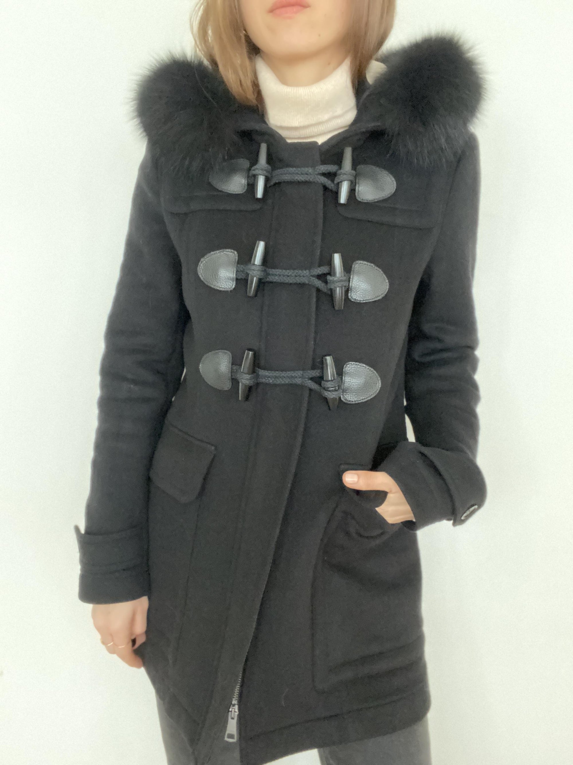 BBERRY "BlackWELL" Hooded Duffle Coat With Detachable Trim - Size UK 8 / US 6 / GER 36