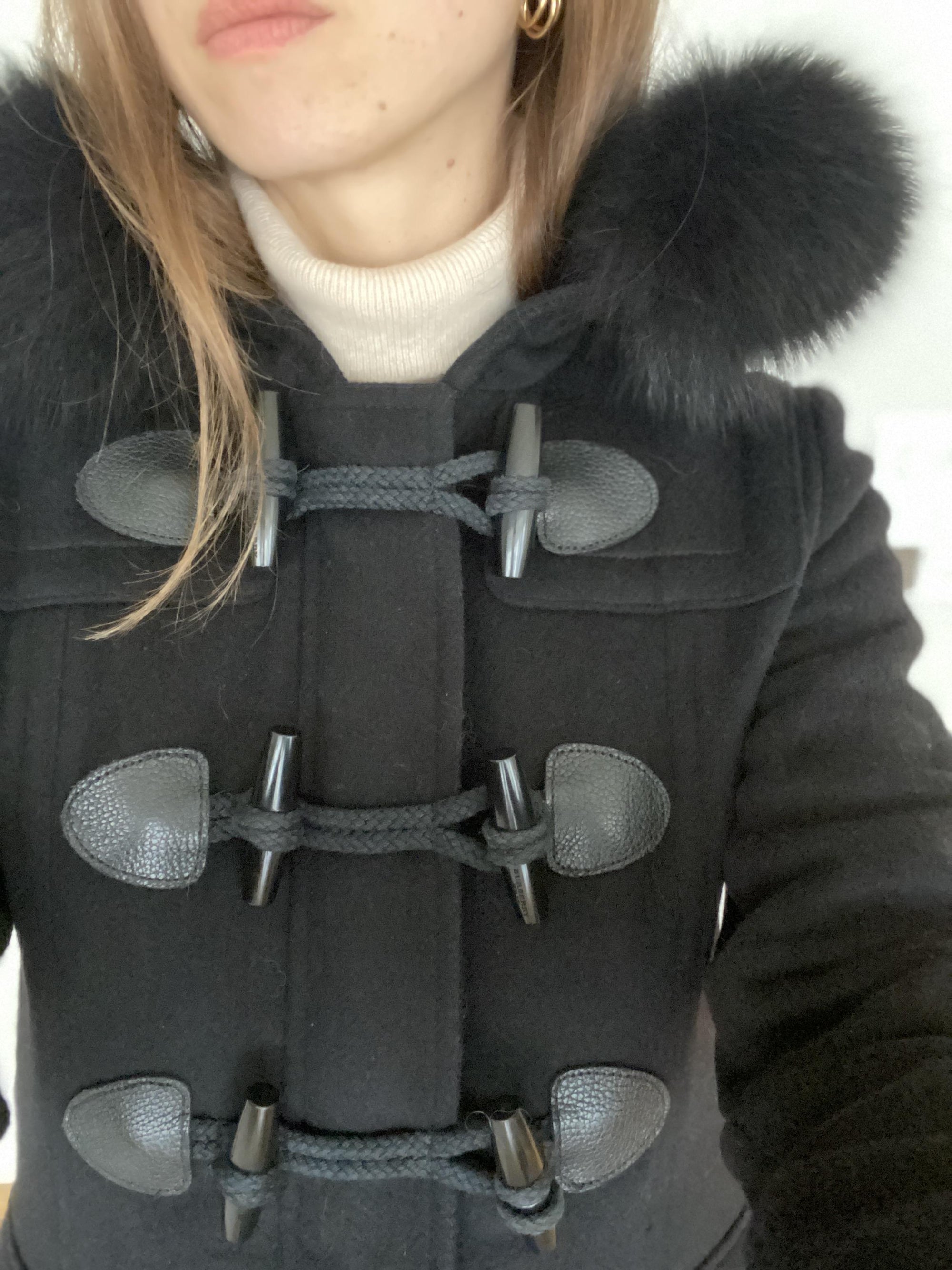 BBERRY "BlackWELL" Hooded Duffle Coat With Detachable Trim - Size UK 8 / US 6 / GER 36