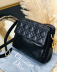 Christian D1OR Cannage Lady D1OR Charm Crossbody Shoulderbag Black hh7x7v