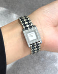 Christian D1OR Cannage Quartz Watch Black×White Vintage jw4b2h