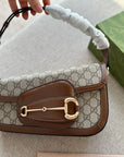 GC600 GCCI Horsebit 1955 Small Shoulder Bag / 10.4"W x 6.7-4.1"H x 3.1-1.6"D