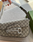 GC598 GCCI Horsebit 1955 Small Shoulder Bag / 10.4"W x 6.7-4.1"H x 3.1-1.6"D