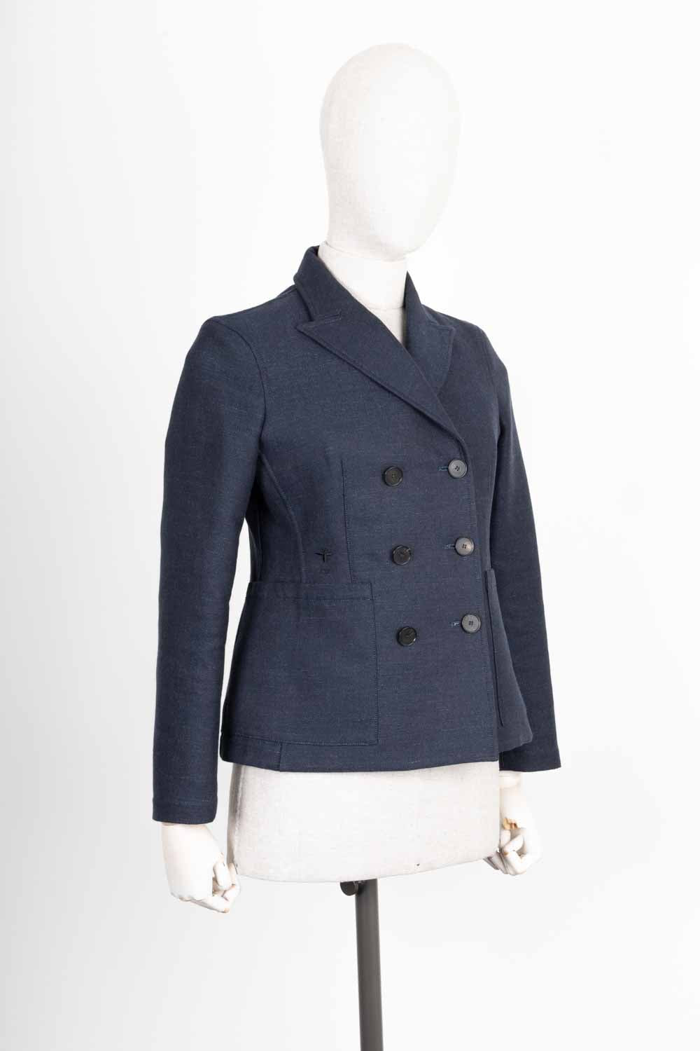 CHRISTIAN D1OR Bar Jacket with Oblique Lining Blue