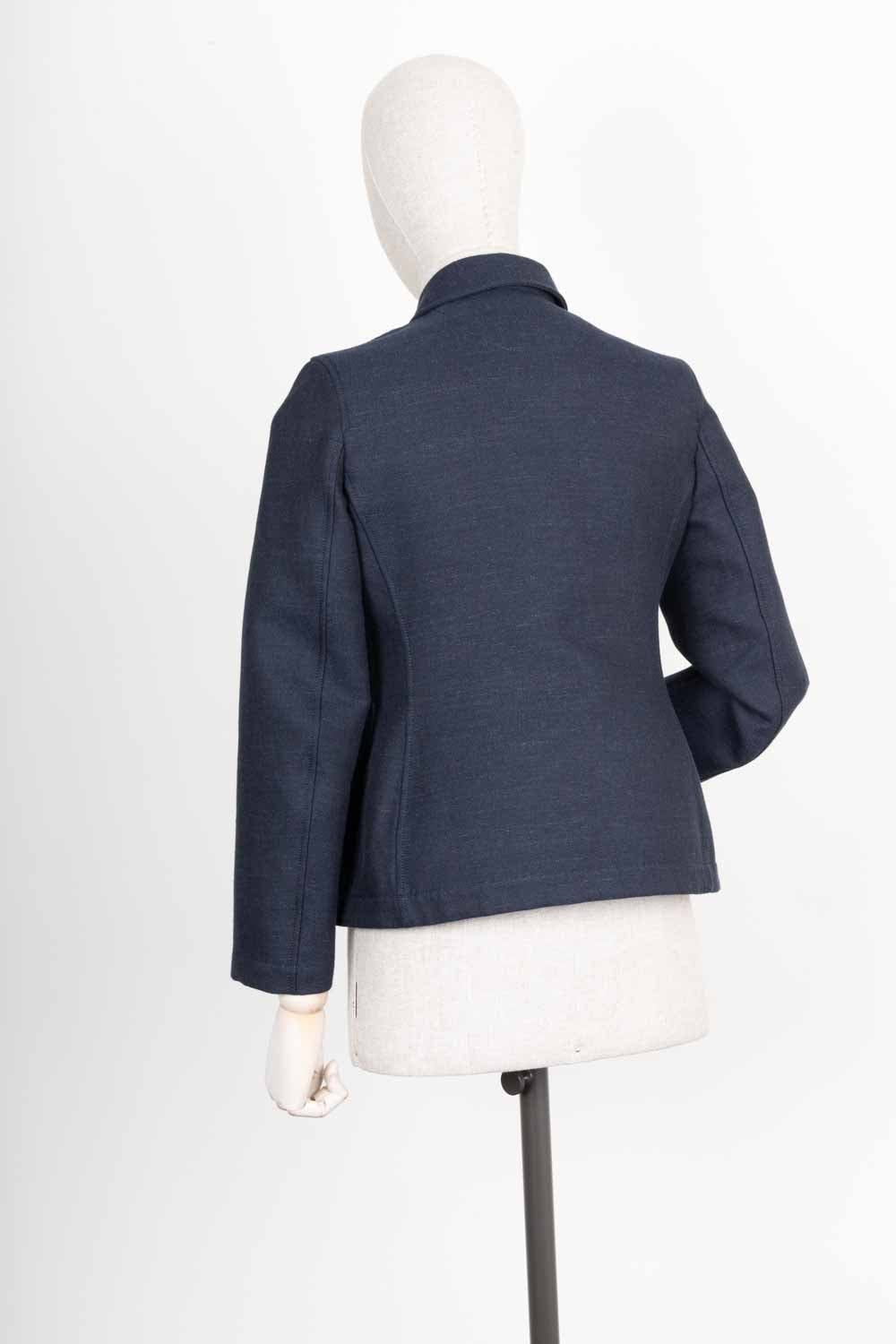 CHRISTIAN D1OR Bar Jacket with Oblique Lining Blue