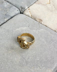 Christian D1OR CD Logo Rhinestone Ring Gold Vintage yrss6i