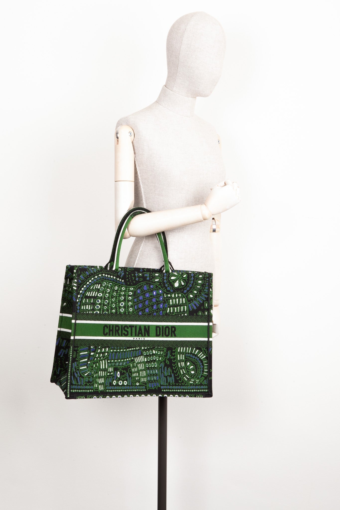 CHRISTIAN D1OR Book Tote Green