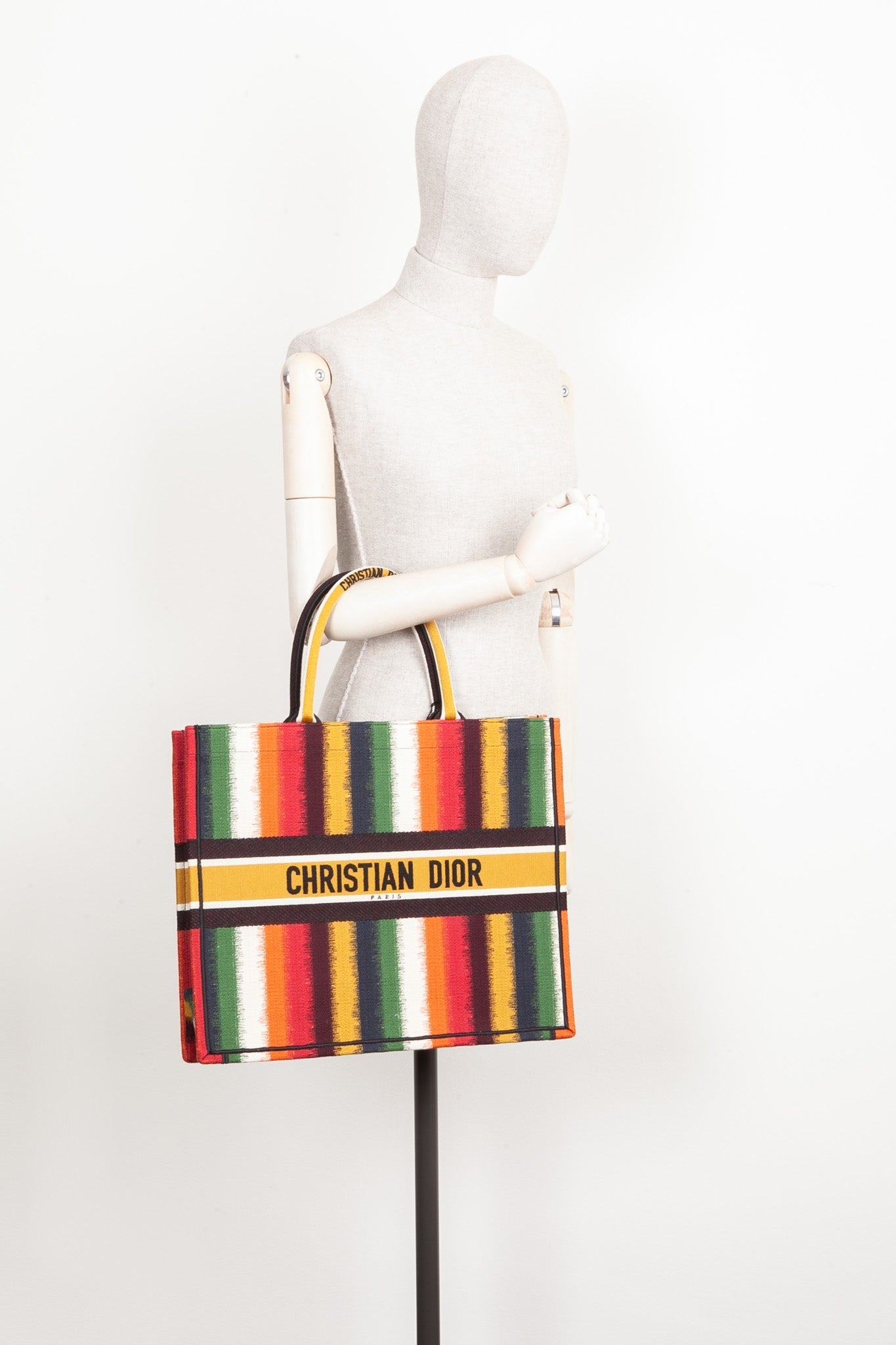 CHRISTIAN D1OR Book Tote Striped Multicolor