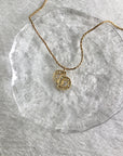 Christian D1OR CD Logo Necklace Gold Vintage gydv2d