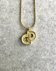Christian D1OR CD Logo Necklace Gold Vintage gydv2d