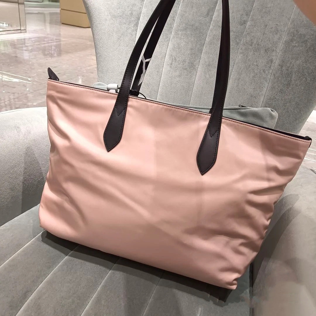 BBERRY  Small Rose Beige Logo Branded Nylon Tote Bag
