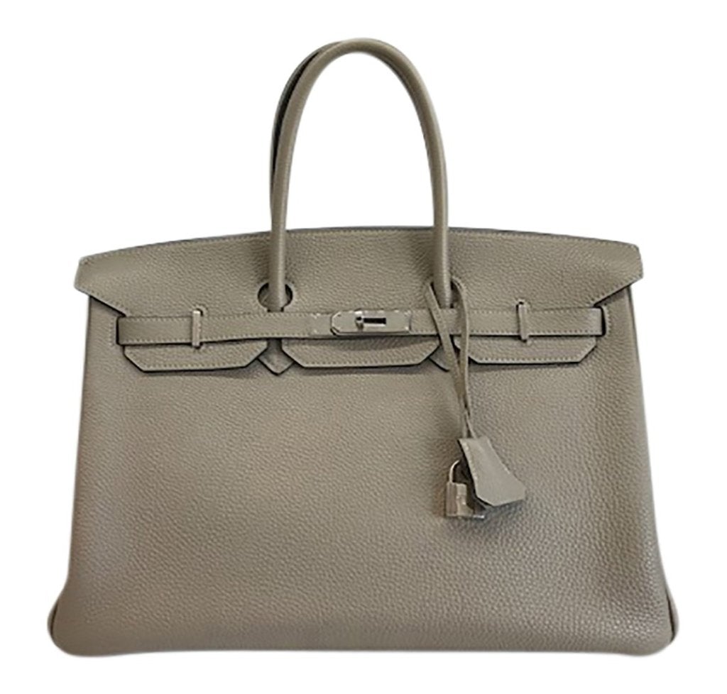 HMS Birkin 35 Gris Tourterelle Leather PHW