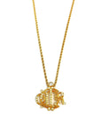Christian D1OR  Emblem Logo Line Stone Necklace Gold vintage yxmhkk