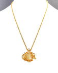 Christian D1OR  Emblem Logo Line Stone Necklace Gold vintage yxmhkk