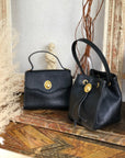 Christian D1OR CD logo Drawstring Handbag minibag Black Vintage Old 77xsb3