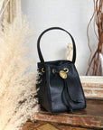 Christian D1OR CD logo Drawstring Handbag minibag Black Vintage Old 77xsb3